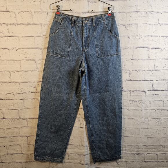 Faded Glory Denim - Vintage Faded Glory Wide Leg Jeans Y2k Sz 10 REG (29X29) Medium Blue Denim 90's